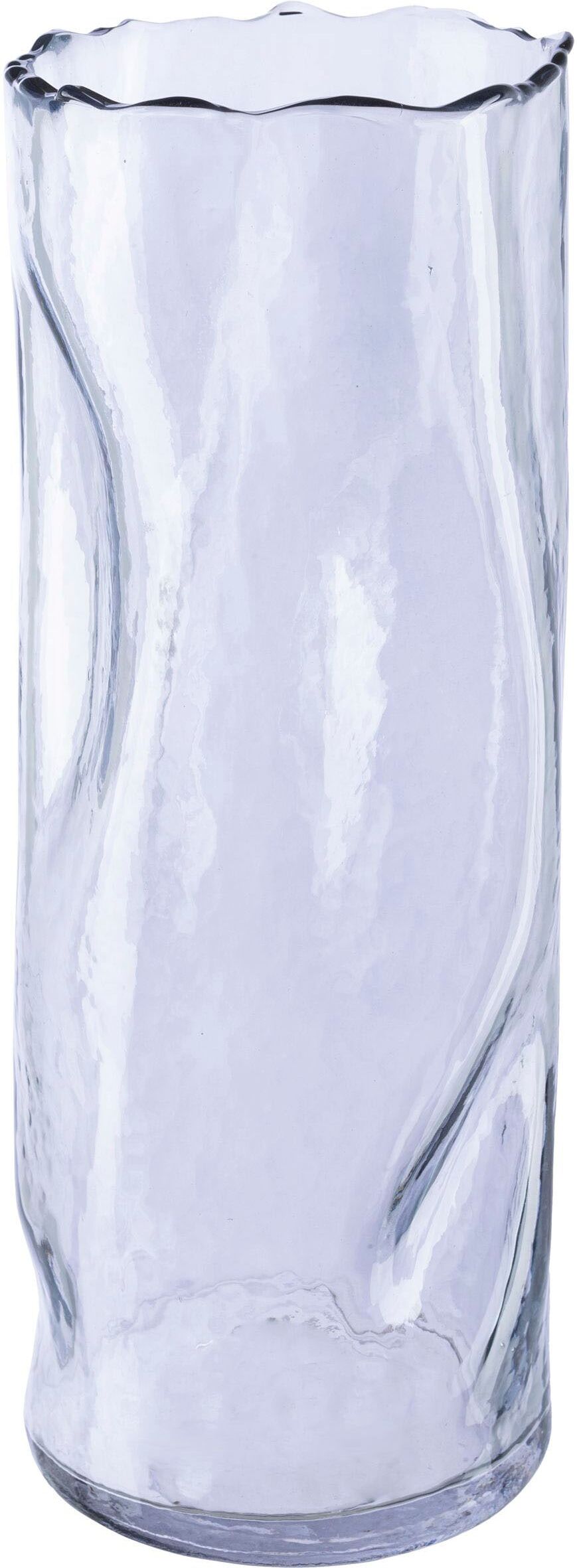 Tischvase GOODPRODUCT "Blumenvase Caline", grau, H:30cm Ø:11cm, Glas, Vasen, Tischvase, Vase aus Glas, im Crunch-Design, Höhe ca. 30 cm grau B/H/T: 30cm Ø 11cm