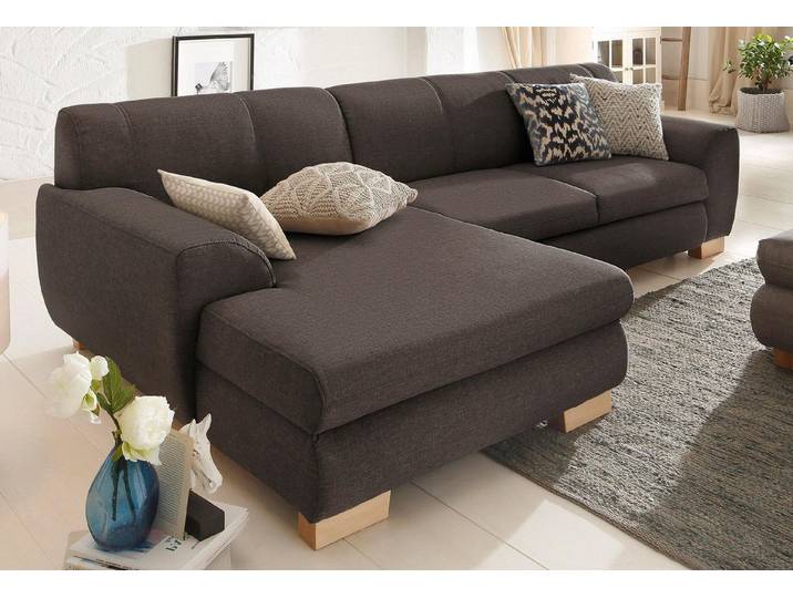Home affaire Ecksofa Nika L-Form, Polsterecke, Struktur fein oder Melrose/Struktur, mit Bettfunktion
