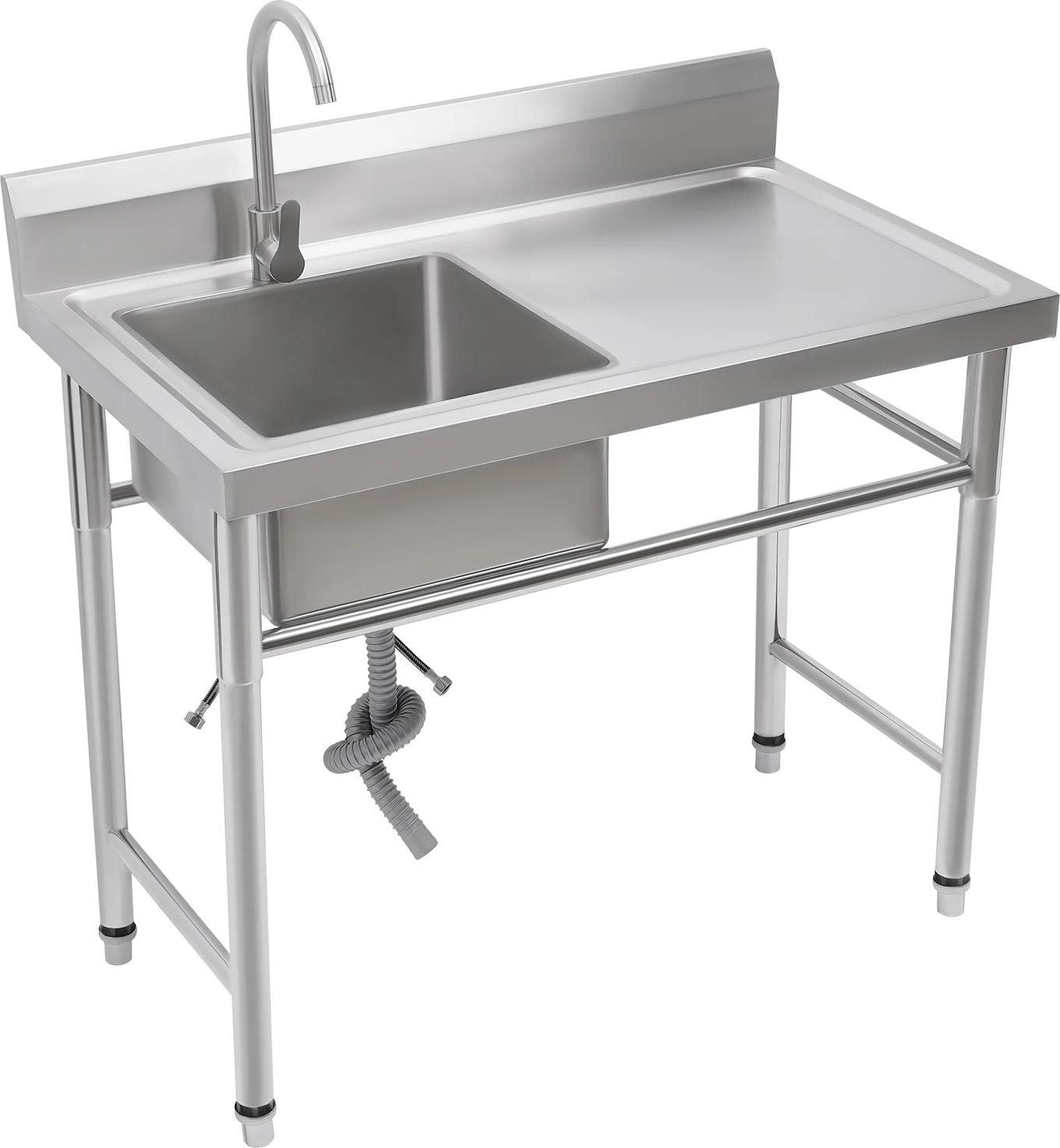 Spüle, Edelstahl, Einzelbecken, Silber