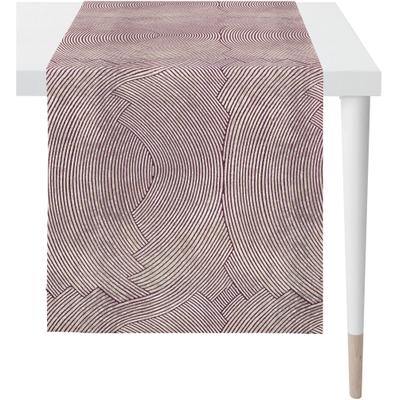 Tischläufer APELT "5470", lila (mauve), B:140cm L:48cm, Baumwolle, Polyester, Tischdecken, grafische Linen / Uni
