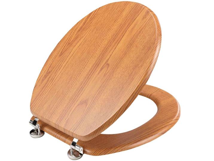 Toilettendeckel, Holz Optik natur, 37,5 x 46 cm