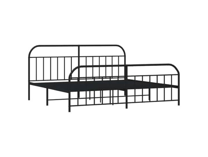vidaXL Bettgestell mit Kopf- und Fußteil Metall Schwarz 193x203 cm