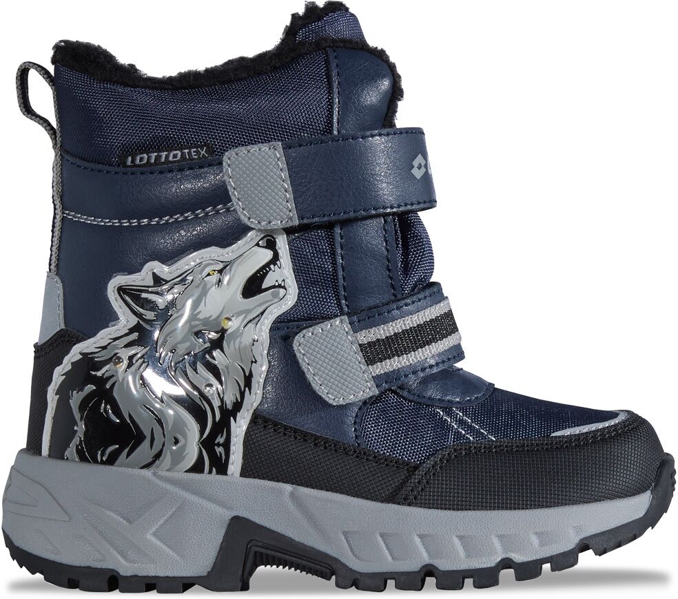 Winterboots LOTTO, Mädchen, Gr. 26, blau (navy, grau), Synthetik, mehrfarbig, Schuhe Winterboots, - mit Blinklichtern