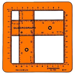 Standardgraph Schablone Quadrograph Quadrate/ Rechtecke 2-68 mm