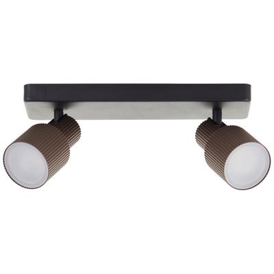 BRILLIANT Deckenstrahler "Cadiz", schwarz (schwarz matt, bronzefarben gebürstet), 2, H: 16cm, 1 Stk., Leuchten, 350 lm, 3000K, dimmbar, schwenkbar, Aluminium, Deckenstrahler