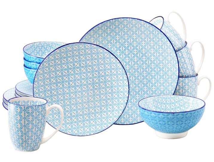 creaTable Kombiservice 16-tlg MEDITERRAN, blau, Steinzeug