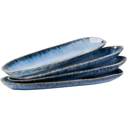 Gipfelstück Platten-Set, Steinzeug Wilde Schlucht Blau