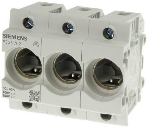 Siemens NEOZED, Sicherungssockel, D01, 3-polig, 16 A, Un AC: 400 V, Un DC: 250 V 5SG5302