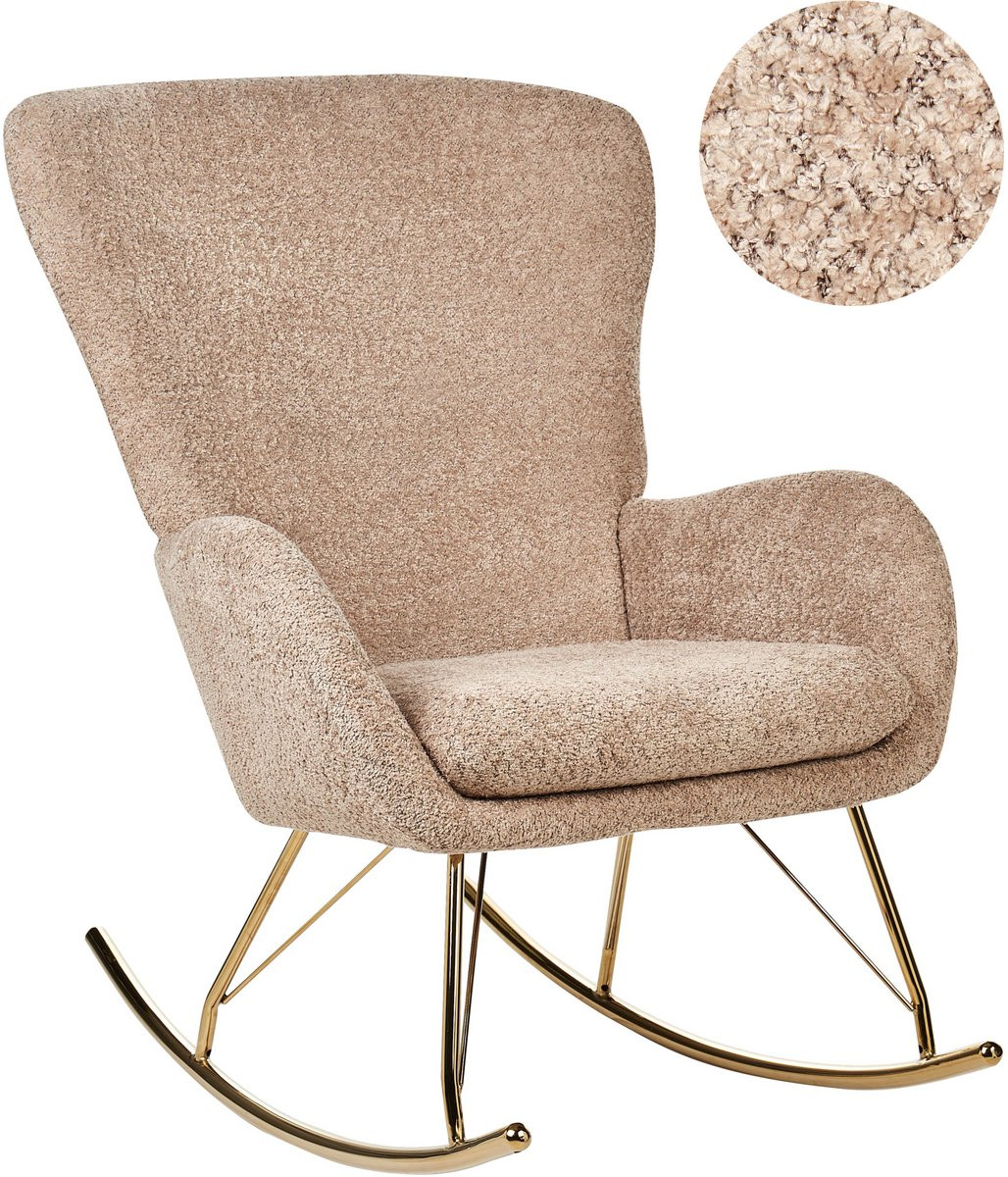 Beliani ANASET Schommelstoel - Zandbeige - Bouclé