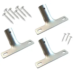 3x BawiTec Metallstielhalter Set 28mm Metall-Stielhalter für Besen Besenstiel Schrubber Rechen Harke Wischer verzinkt