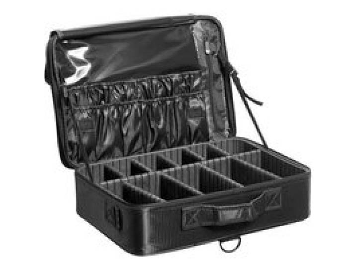 VEVOR Mallette de Maquillage 3 Niveaux Boîte de Rangement Transport Pratique avec Poignées, Sangle, Trousse Maquillage Professionnelle Imperméable Oxford Cadeau de Maquillage pour Femmes Filles, Noir