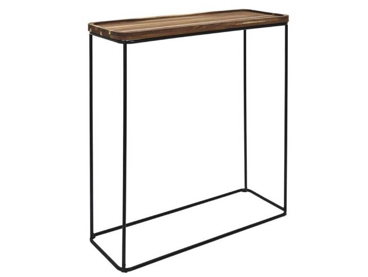 Console métallique avec plateau en bois d'acacia