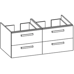 Artiqua 416 Waschtischunterschrank für Sento 5949, Graphit Struktur quer, 416-WU4L-VT15-7070-401 416-WU4L-VT15-7070-401
