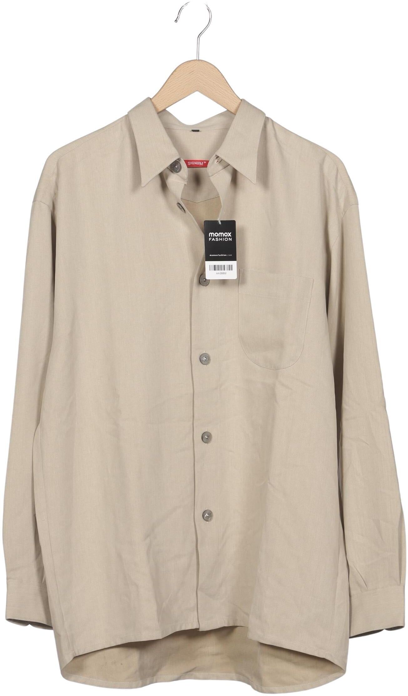 Signum Herren Hemd, Beige, Gr. M, Modal / Synthetik - Second Hand