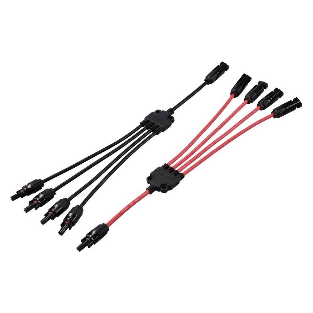Tru Components Je 1x Verteiler Y Solarstecker Stecker auf 4x Buchse + Buchse auf 4x Stecker TC- (Solarstecker) (TC-12195724)