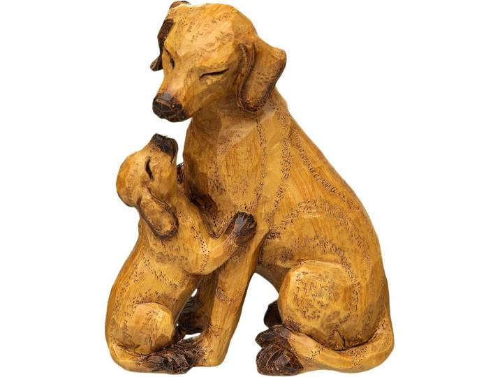 Dekofigur AMBIENTE HAUS Hund mit Welpe , braun, Metall, Dekofiguren, Dekofigur, klein