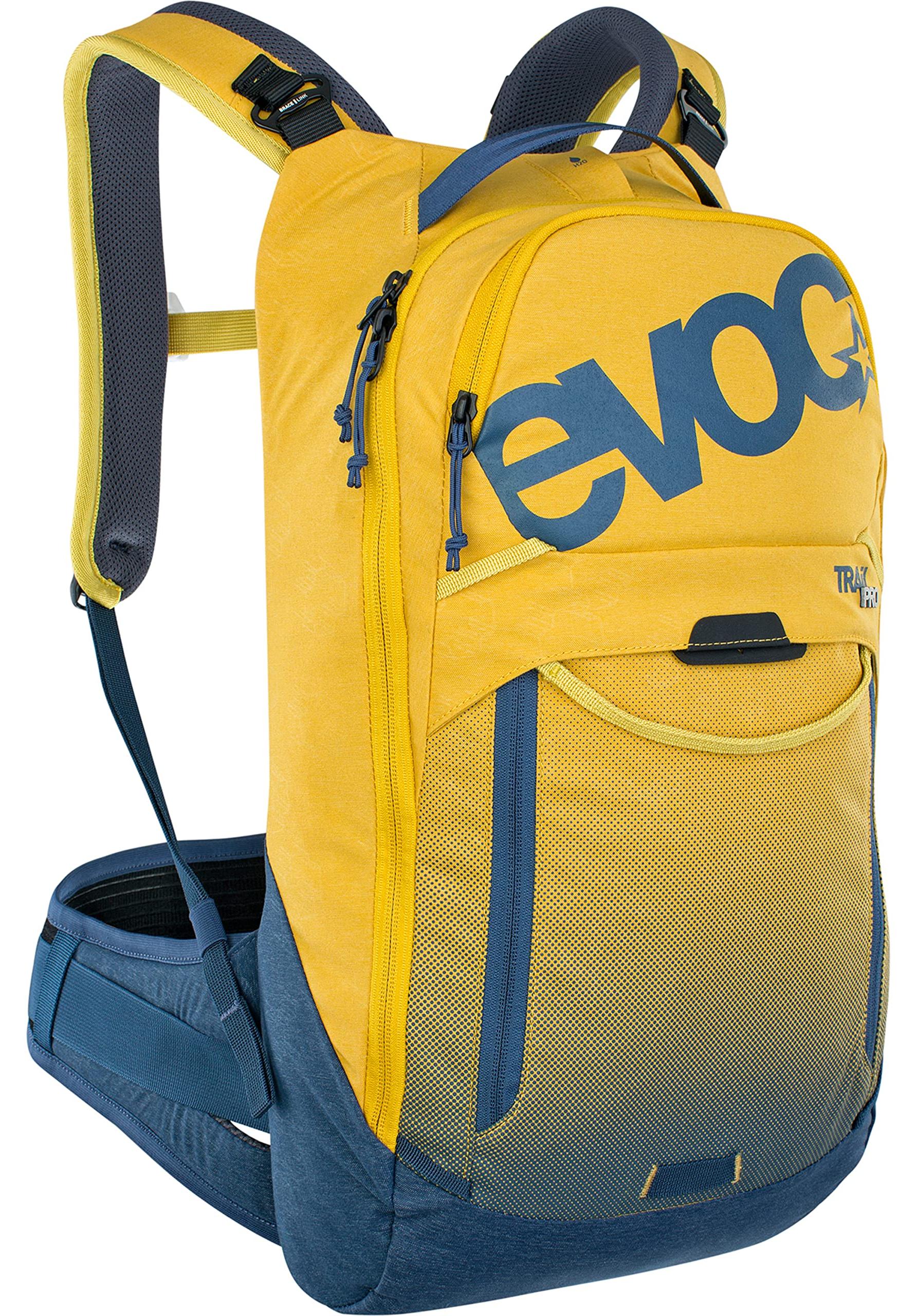 Trail-Rucksack 10l mit Rückenprotektor L/XL Curry/Denim