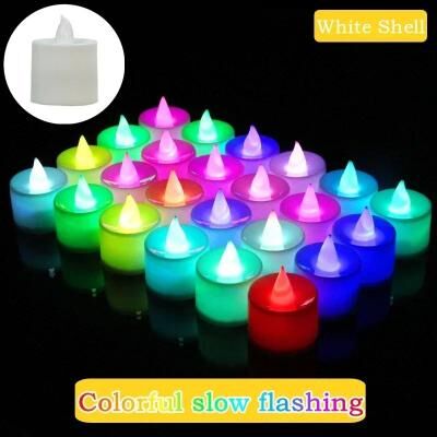 Uplifted Finds Colorful LED Flameless Candle Light Battery Operated Flickering Tea Light For Wedding Christmas Home Decor only 1 pack colorful Flashing