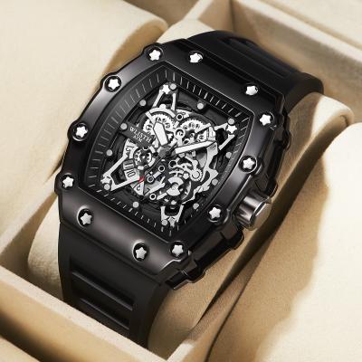 ModernMart Large Dial Square Sports Watch For Men Waterproof Quartz Luminous Wristwatch black