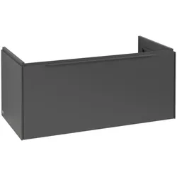Villeroy & Boch Subway 3.0 Waschbeckenunterschrank, LED-Beleuchtung, 1 Auszug, 973x429x478mm, C569L2VR, Farbe: Front/Korpus: Graphite, Griff: Graphite