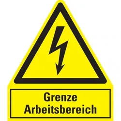 Dreifke® Warn-Kombischild Grenze Arbeitsbereich, Kunststoff, 240x210mm