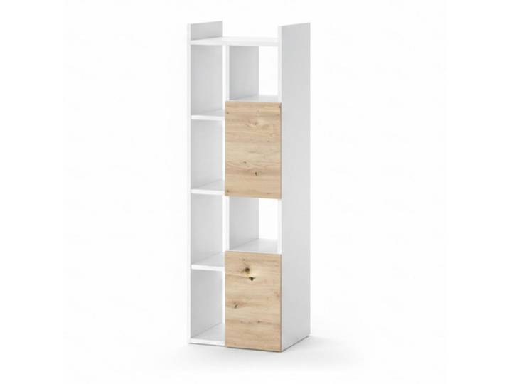 Vicco Badschrank Alf Weiß 36 x 117 cm mit 2 Schubladen, 8 Fächer, Rechteckig, 36x117x36 cm, Badezimmer, Badmöbel, Midischränke
