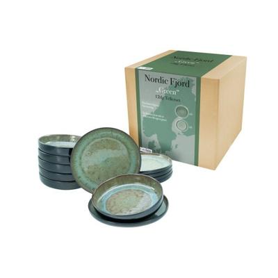 CreaTable Nordic Fjord Green Tafelservice 12-tlg Steinzeug