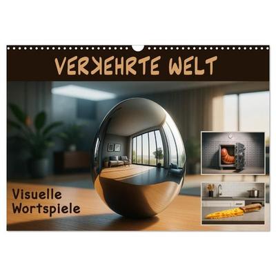 Verkehrte Welt - Bilderrätsel (Wandkalender 2027 DIN A3 quer), CALVENDO Monatskalender