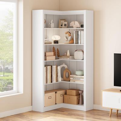 Garvee Corner Bookshelf, 71.8'' Farmhouse Corner Bookcase, L-Shaped Bookshelf Large Bookcase,Display Shelf Heavy Duty Bookcases