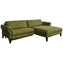 KAWOLA Sofa MALTA Ecksofa Stoff moosgrün Recamiere rechts