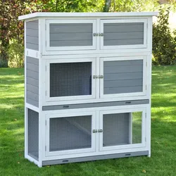 Nanook Hasenstall Schnuffi  grau weiss 114 x 42 x 101 cm
