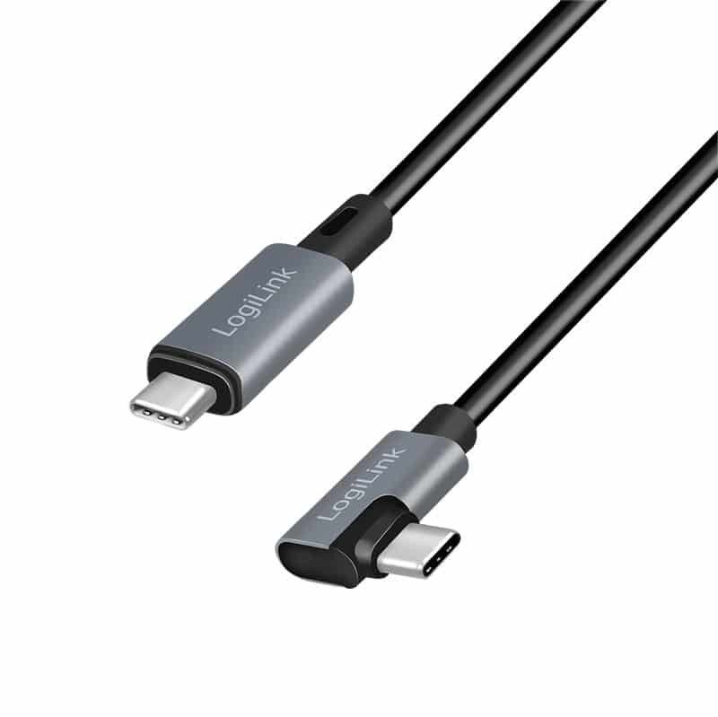 LogiLink CU0183 USB-C naar USB-C kabel, USB 2.0, 2 meter, Zwart/Zilver