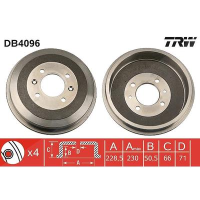 Trw Bremstrommel [Hersteller-Nr. DB4096] für Citroën, Peugeot