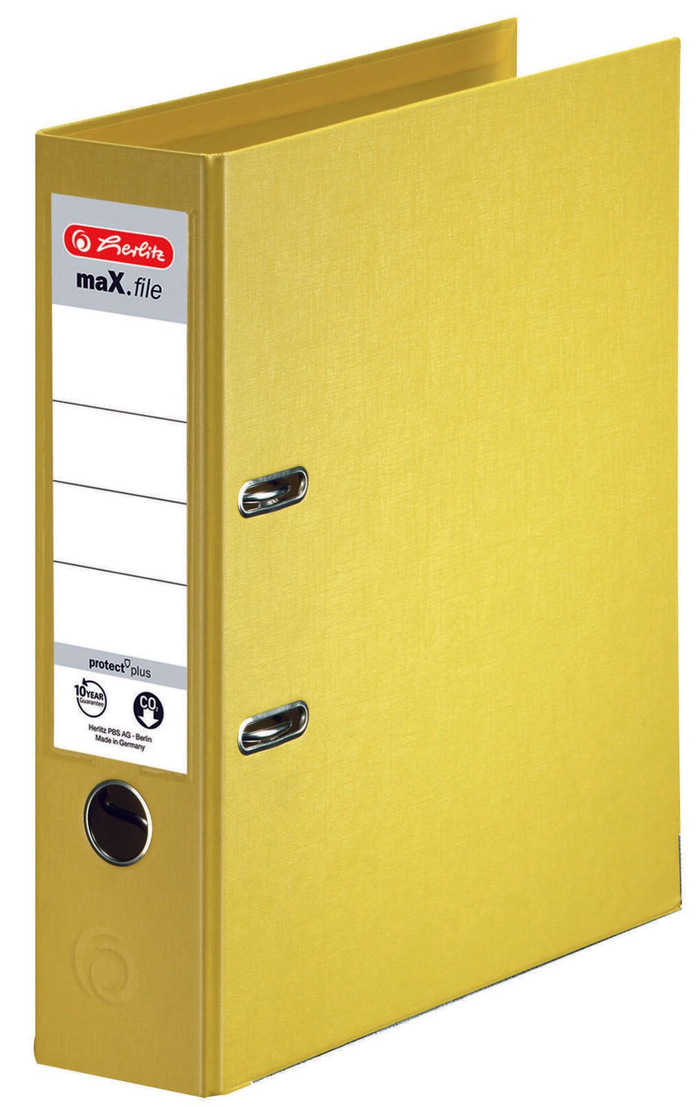 herlitz Ordner Rückenbreite 8 cm DIN A4 Kunststoff gelb 300002680