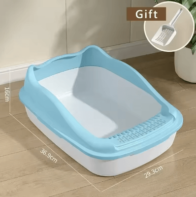 Inspire Picks Small Anti Splash Cat Litter Box Compact Pet Sandbox Toilet For Kittens & Cats blue