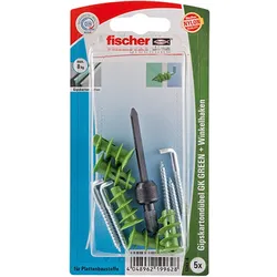 Fischer 5x Gipskartondübel GK GREEN WH mit Winkelhaken - 524838