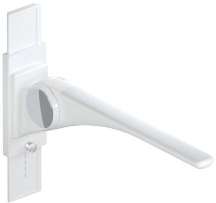Hewi 802 LifeSystem Stützklappgriff 802.50.41060SD 900, weiß hochglanz/weiß matt, mit Höhenverstellung