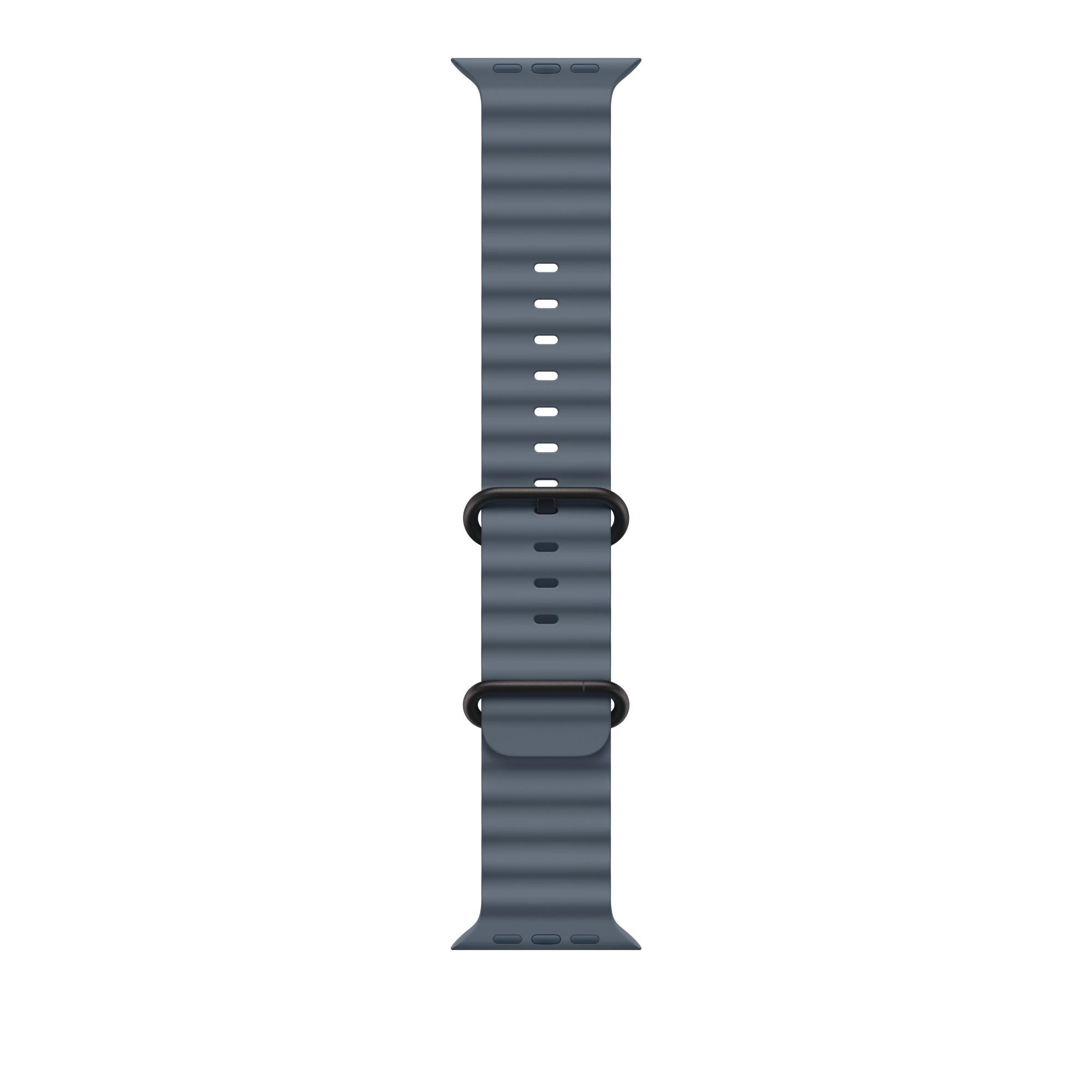 Apple 49mm Maritimblau Ocean Band - Schwarzes Titanium Finish