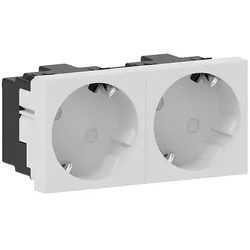 GGK 6944 Steckdose 2-fach Winkel M45-2W-9010, 45x45mm erhöhter Berührungsschutz, weiß M45-2-Steckdose M452Steckdose