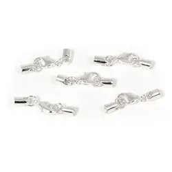 Verschlüsse, silber, 6 x 4 mm, 5 Stück