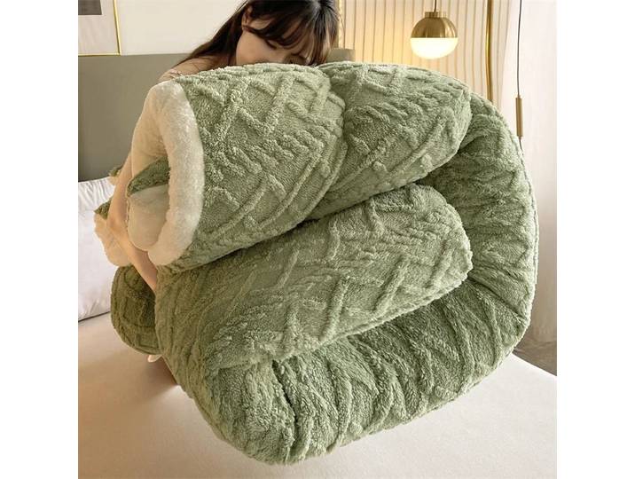 Couvertures lestées en cachemire d'agneau Élpour lits, super optique douce, couette chaude, couette confortable, hiver