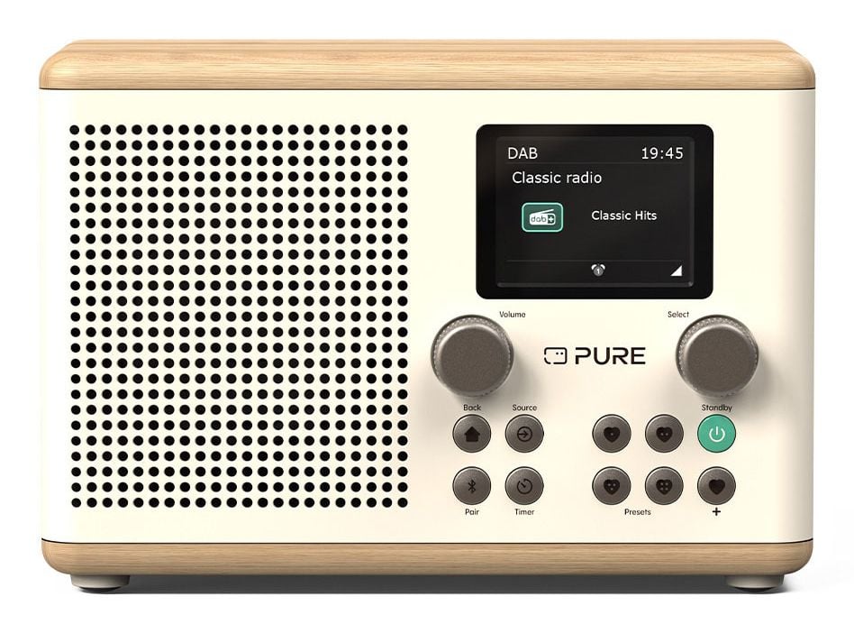 Pure Classic H4 DAB+/UKW Tragbares Radio Bluetooth (Eiche/Weiß) 252982