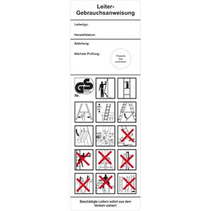 Böttcher-AG Grundplaketten Leiter-Gebrauch, Rolle, 50 x 150mm, für 15mm Prüfplaketten, 500 Stück