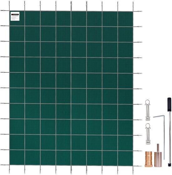 Schwimmbeckenabdeckung, 4,8 x 11,9 m, Rechteckig, für eingelassene Schwimmbäder, Gitter mit Entwässerungsöffnungen, Winterabdeckung, Grün