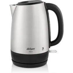 Arzum AR3074 Wasserkocher schnurlos, Überhitzungsschutz Inox, Wasserkocher, Silber