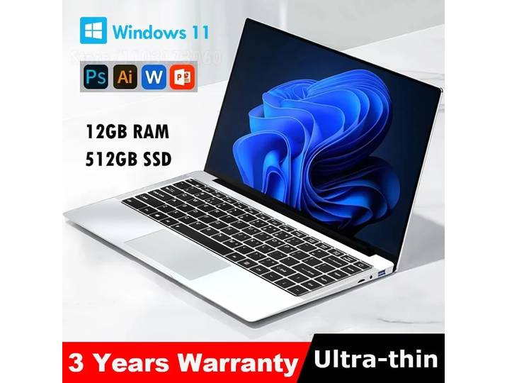 Nouvel Ordinateur Portable 2026 Windows 11 Intel Atom X7 A3950 PC Portable Gamer 12 Go RAM 512 Go 1 To SSD 1920*1080 Ordinateur de Bureau