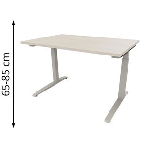 fm-Büromöbel Schreibtisch fm69, akazie / silber, höhenverstellbar, 120 x 65-85 x 80 cm