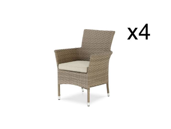 Pack 4 chaises empilables avec coussins