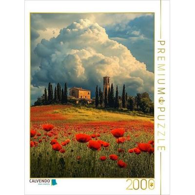 CALVENDO Puzzle Genieße die Landschaft wenn der rote Mohn blüht | 2000 Teile Lege-Größe 90x67cm Foto-Puzzle für glückliche Stunden