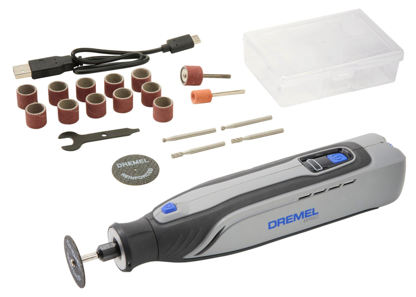 Dremel 8150 multifunctioneel gereedschap, 7,2 volt, grijs, met 20-delige accessoireset